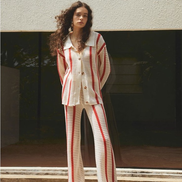 commense - Puglia Stripe Crochet Two Piece Pant Set - Picture 6 of 6